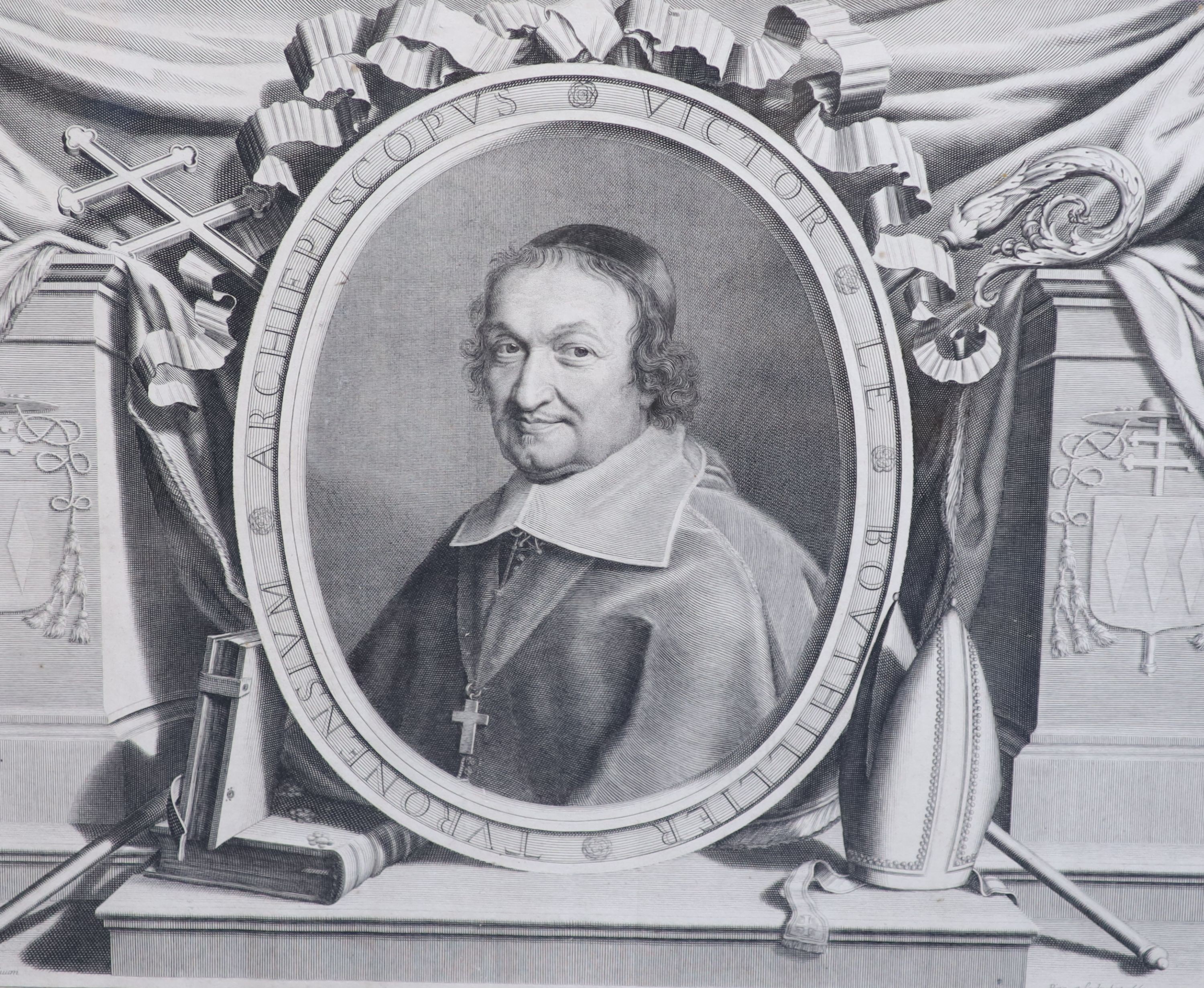 After Robert Nanteuil, Portraits of noblemen, Copper engravings (16), Largest 51 x 37cm.